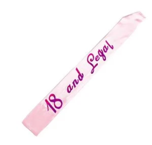 18 & Legal Birthday Light Pink Flashing Sash White Text Keepsake Celebration - Picture 1 of 2