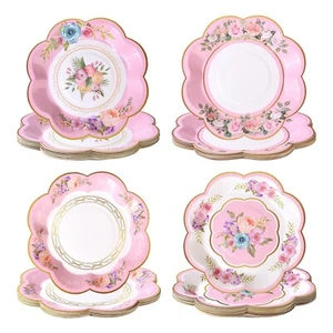 80Pcs Floral Paper Plates Floral Dessert Plates 7 Inch Flower Plates Party De... - Picture 1 of 6