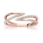 NEW LADIES 14k ROSE GOLD DIAMOND OPEN SPIKE RIGHT HAND BAND RING 