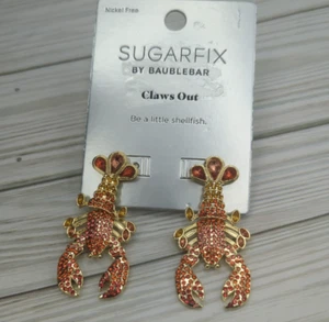 SugarFix by BaubleBar Claws Out Be A Little Shellfish Lobster Earrings - Picture 1 of 9
