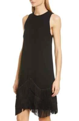 Nuevo con etiquetas Vestido Vaina Lela Rose Festoneado Flecos Dobladillo en Negro - Talla 16 #D3663 Foto 1 de 4