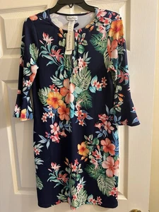 NWT Tommy Bahama Island Cays Flora Flutter Sleeve Dress UV Protection Small $148 - Picture 1 of 6