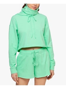 BAM BY BETSY & ADAM Womens Green Stretch Long Sleeve Hoodie Top M - Picture 1 of 11