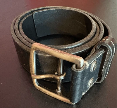 Coach Cinturón Hombre Negro Con Hebilla Plateada Foto 1 de 4