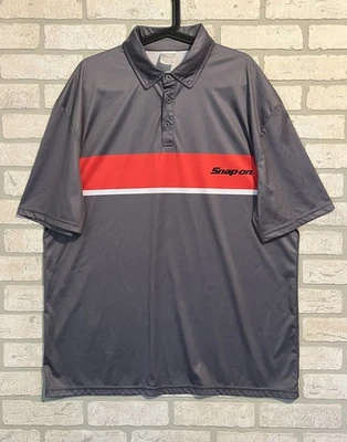 Camisa Polo Snap-on Tools Gris Rojo Rayas Para Hombre 2XL S/S Ropa de Trabajo (Se Ajusta Como XL) Foto 1 de 4