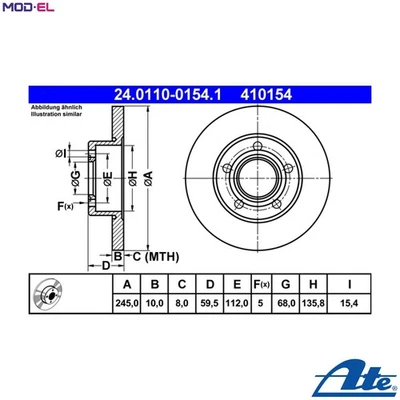 2x BRAKE DISC 24.0110-0154.1 FOR AUDI 100/5000 200 QUATTRO WX/WU/WC/WR/GV 2.1L - Image 1 of 4