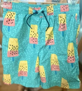 TEA COLLECTION GUC Boy's Swim Trunks/Shorts Teal with Popsicles Size 10 - Picture 1 of 4