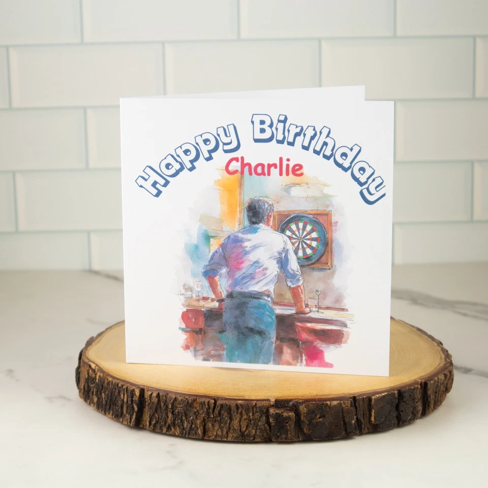 Handmade Dart Player Birthday Card Personalised - Image 1 of 4