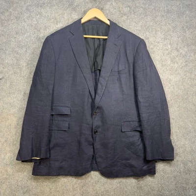 Blazer Ralph Lauren Etiqueta Púrpura Para Hombre Talla 46R Azul Marino 100% Cáñamo Ligero Foto 1 de 4