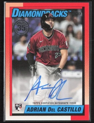 2025 Topps Update Autographs Adrian Del Castillo RC Auto Diamondbacks #90B2-ADC - Image 1 of 2