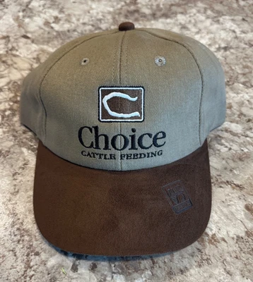 US Feeds-Elección Alimentación de Ganado-Agricultura/AG-Marrón Gamuza Sombrero/Gorra Ajustable-NUEVO Foto 1 de 3