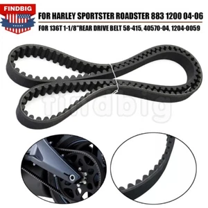 136 1 1/8" REAR DRIVE BELT FIT For HARLEY SPORTSTER ROADSTER 883 1200 04-06 REP - Picture 1 of 8