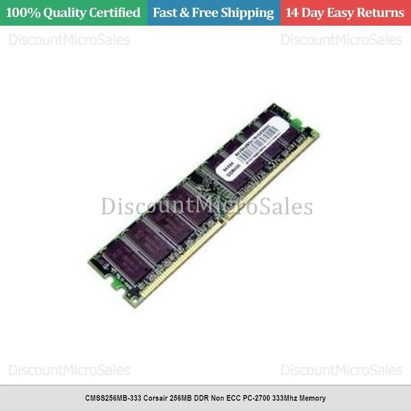 CMSS256MB-333 Corsair 256MB DDR Non ECC PC-2700 333Mhz Memory - Image 1 of 1