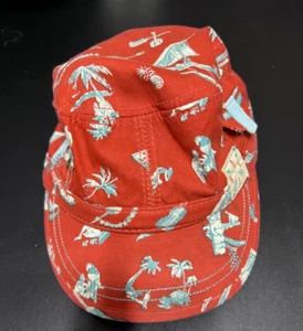 Dooser Unisex MAO CAP Dark Orange Teal Blue Adjustable Back Austrailia 54cm NWOT - Picture 1 of 9