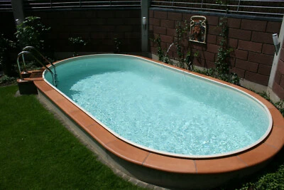 8 x 4 x 1,2m Ovalbecken Pool Swimmingpool Ovalformbecken Schwimmbecken Sand - Bild 1 von 2