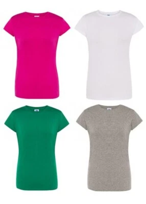 JHK Damen T-Shirt Tee Shirt Basic Top Rundhals Oberteil Kurzarm S M L XL XXL