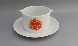Retro Thomas by Rosenthal orange Pinwheel Sauciere / Sauciere mit fester Untertasse - Bild 1 von 4