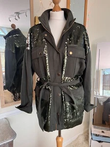 Karen Millen Sequin Utility Jacket UK10 Worn Once - Picture 1 of 6