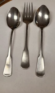 Oneida Stainless Flatware Large Serving Fork, 2 Spoons Colonial Style, Used - Picture 1 of 3