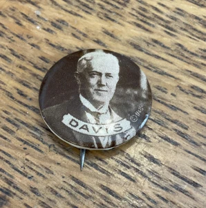 1924 John W. Davis Präsidentschaftskampagne 7/8 Zoll Zelluloidknopf DAV-9 - Bild 1 von 3