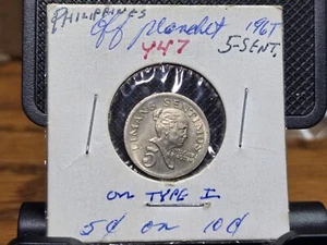 Raro 1967 5 Sentimos golpeados en un planchet tipo uno 10 Sentimos. - Imagen 1 de 4