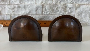 Early Roycroft Bookends Hand Hammered Copper 1909-1912 Big Spindly Mark - Picture 1 of 8