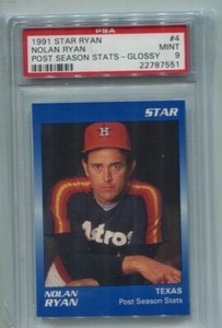 1991 Star- NOLAN RYAN - Post Season Stats Glossy - RANGERS. PSA 9 Mint