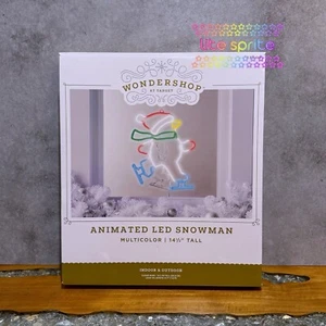 Target Wondershop LED Neon Style Skating Snowman Xmas Novelty Silhouette Light - Picture 1 of 8