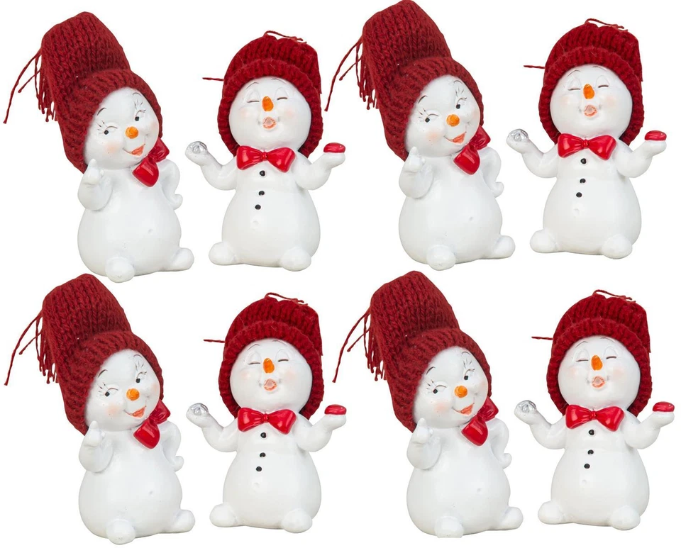 8 Stück Schneemann Figur klein 7cm Mitbringsel Weihnachten Dekofigur Winterdeko - Bild 1 von 1
