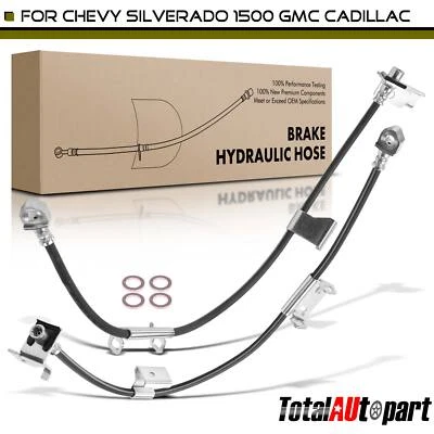 2x Brake Hydraulic Hose for Chevy Silverado 1500 GMC Sierra 1500 Cadillac Front - Image 1 of 4
