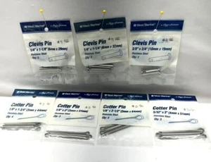7 Packungen Clevis und Cotter Pin Sortiment West Marine - Bild 1 von 8