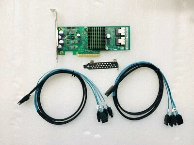 SuperMicro 9207-8I P20 8 Ports IT Mode PCIe 6Gb/s + 2*90CM SFF8087 SATA Cable US - Image 1 of 4