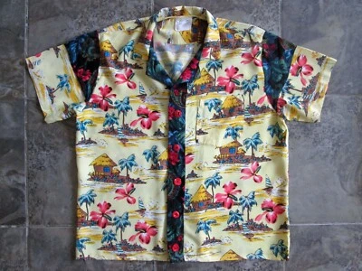 Vintage California Rainbow by Squire Shirt Medium Boxy 100% Rayon Hawaiian Aloha - Image 1 of 4