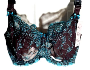 Fit Fully Yours Nicole See-Thru Bra B2271 Chocolate 34H - Picture 1 of 7