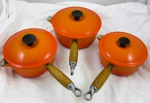 Le Creuset Topfset x3 vulkanisch orange 16 18 20 emailliertes Gusseisen - Bild 1 von 13