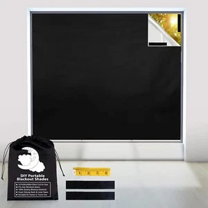 100% Portable Blackout Curtains Blackout Shades Cut to Size - Picture 1 of 6