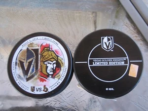 VEGAS GOLDEN KNIGHTS vs OTTAWA SENATORS GAME PUCK 03/02/18 LIMITED EDITION - Picture 1 of 1