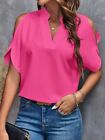 Womens Summer Casual Blouse Tops T-shirts Ladies Plain Pullover Tunic Plus Size
