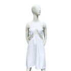 Courreges Vintage 1970s White Cotton Dress Sequined Size 40