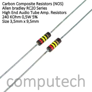 2 pezzi 240 KOhm 0,5W 5% Resistenza a impasto di carbone Allen-Bradley RC20 240K - Imagen 1 de 1
