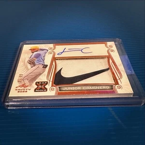 2024 Leaf Trinity Junior Caminero Nike Swoosh Rookie Patch Auto /99 Rays  - Picture 1 of 1