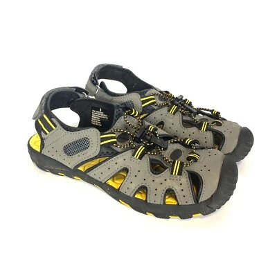 Khombu Kyle Boys Kids Hiking Water Sandals Closed Toe Strap Yellow Gray Size 3 - Image 1 of 4