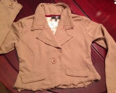 NEW Tilly's Medium M Jacket Casual Cotton Soft Blazer Outerwear One Button Beige - Image 1 of 4