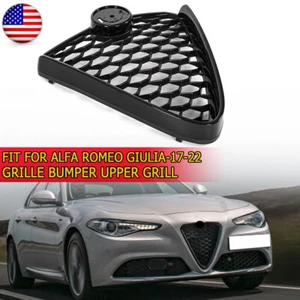 Cubierta con capucha para rejilla delantera negra brillante para Alfa Romeo Giulia 2017-2022 2023 - Imagen 1 de 12