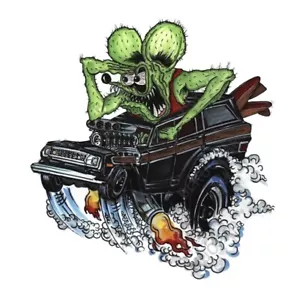 🔥 5” Rat Fink Hot Rod Vinilo Troquelado PEGATINA Calcomanía Ed Big Daddy Roth Wagon Car - Imagen 1 de 5