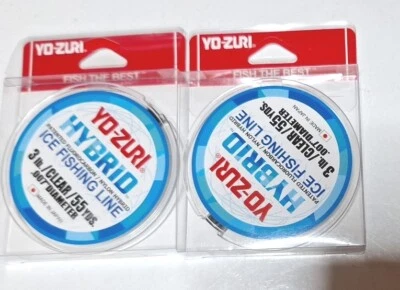 2 件装 Yo-Zuri 混合冰钓线透明 55 码 3 磅 0.007 直径  — 第 1/2 张图片