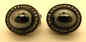 Pendientes ovalados de hematita y plata de ley Saks Judith Jack - Imagen 1 de 5