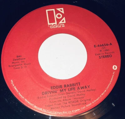 Eddie Rabbitt Drivin’ My Life Away/ Pretty Lady 45 Vinyl 23Y23 - Image 1 of 4