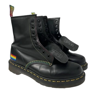 Stivali Doc Martens 1460 Rainbow Pride in pelle nera US da uomo 6 donne 7 LGBTQ - Foto 1 di 12
