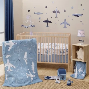 Bedtime Originals Little Aviator 3-Piece Airplane Nursery Baby Crib Bedding Set - Picture 1 of 11
